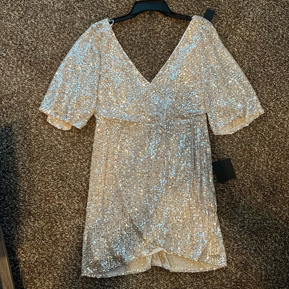Lulus silver sequin dress
